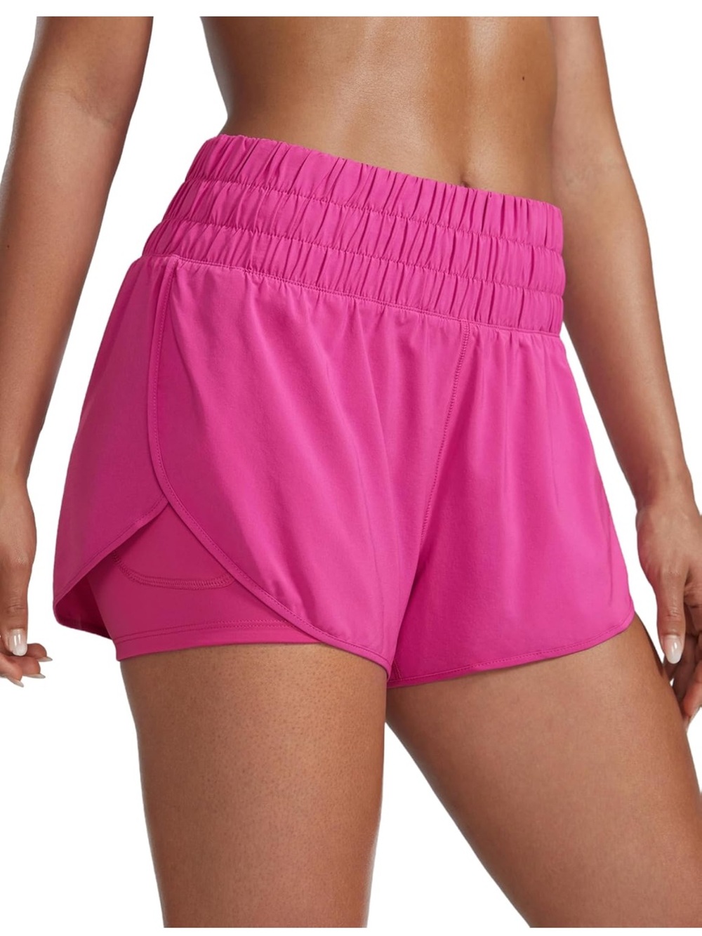 CRZ YOGA Women's Athletic Shorts - Bright Pink